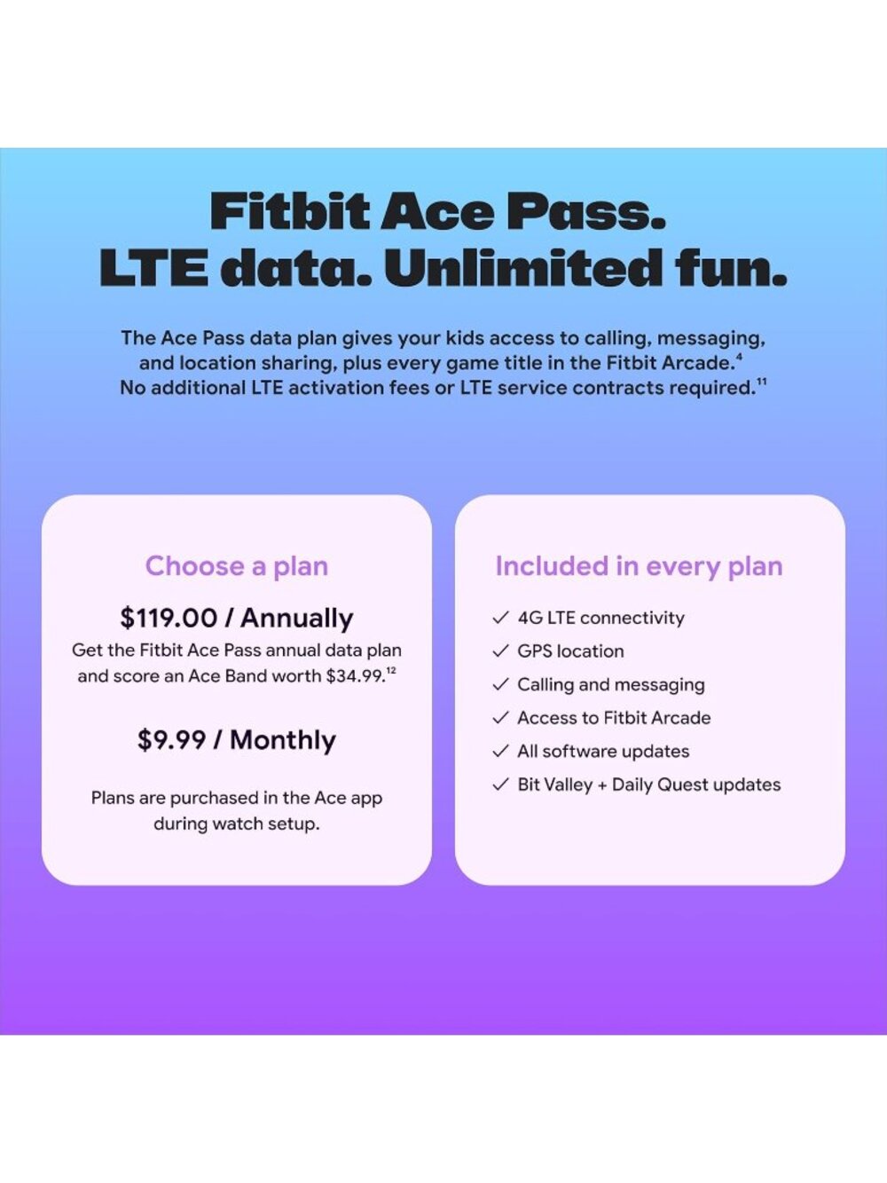 Fitbit Google Ace LTE - Kids Smartwatch Mild - Strange Arcade Data Plan Required - Picture 3 of 6